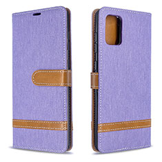 Leather Case Stands Flip Cover Holder B16F for Samsung Galaxy A71 5G Clove Purple