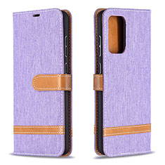 Leather Case Stands Flip Cover Holder B16F for Samsung Galaxy A72 4G Clove Purple