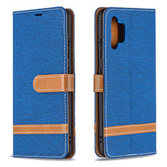 Leather Case Stands Flip Cover Holder B16F for Samsung Galaxy M32 5G Blue