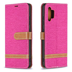 Leather Case Stands Flip Cover Holder B16F for Samsung Galaxy M32 5G Hot Pink