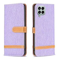 Leather Case Stands Flip Cover Holder B16F for Samsung Galaxy M33 5G Clove Purple