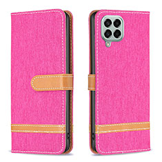 Leather Case Stands Flip Cover Holder B16F for Samsung Galaxy M33 5G Hot Pink