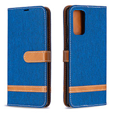 Leather Case Stands Flip Cover Holder B16F for Samsung Galaxy Note 20 5G Blue