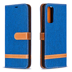 Leather Case Stands Flip Cover Holder B16F for Samsung Galaxy S20 FE 4G Blue