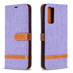 Leather Case Stands Flip Cover Holder B16F for Samsung Galaxy S20 FE 4G Clove Purple