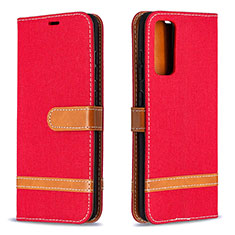 Leather Case Stands Flip Cover Holder B16F for Samsung Galaxy S20 FE 4G Red