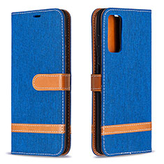 Leather Case Stands Flip Cover Holder B16F for Samsung Galaxy S20 FE 5G Blue