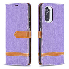 Leather Case Stands Flip Cover Holder B16F for Xiaomi Mi 11i 5G Clove Purple