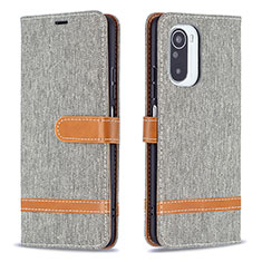 Leather Case Stands Flip Cover Holder B16F for Xiaomi Mi 11i 5G Gray