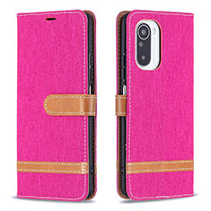Leather Case Stands Flip Cover Holder B16F for Xiaomi Mi 11i 5G Hot Pink