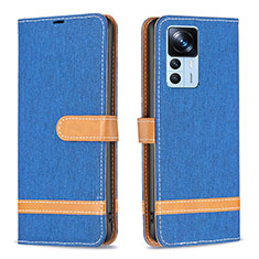 Leather Case Stands Flip Cover Holder B16F for Xiaomi Mi 12T 5G Blue