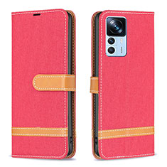 Leather Case Stands Flip Cover Holder B16F for Xiaomi Mi 12T 5G Red