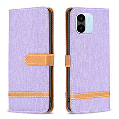 Leather Case Stands Flip Cover Holder B16F for Xiaomi Poco C50 Clove Purple