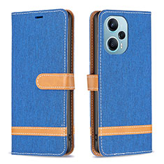 Leather Case Stands Flip Cover Holder B16F for Xiaomi Poco F5 5G Blue