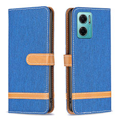 Leather Case Stands Flip Cover Holder B16F for Xiaomi Redmi 10 5G Blue