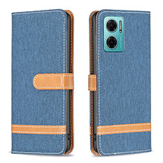 Leather Case Stands Flip Cover Holder B16F for Xiaomi Redmi 11 Prime 5G Navy Blue