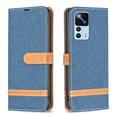 Leather Case Stands Flip Cover Holder B16F for Xiaomi Redmi K50 Ultra 5G Navy Blue