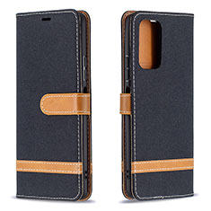 Leather Case Stands Flip Cover Holder B16F for Xiaomi Redmi Note 10 Pro Max Black