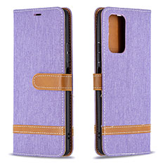 Leather Case Stands Flip Cover Holder B16F for Xiaomi Redmi Note 10 Pro Max Clove Purple