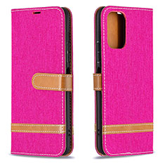 Leather Case Stands Flip Cover Holder B16F for Xiaomi Redmi Note 10 Pro Max Hot Pink