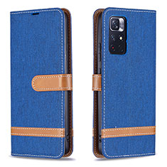 Leather Case Stands Flip Cover Holder B16F for Xiaomi Redmi Note 11T 5G Blue