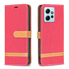 Leather Case Stands Flip Cover Holder B16F for Xiaomi Redmi Note 12 4G Red