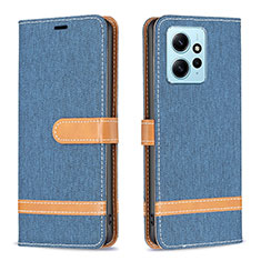 Leather Case Stands Flip Cover Holder B16F for Xiaomi Redmi Note 12 4G Sky Blue