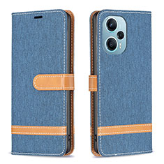 Leather Case Stands Flip Cover Holder B16F for Xiaomi Redmi Note 12 Turbo 5G Sky Blue