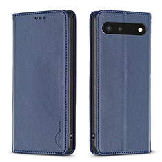 Leather Case Stands Flip Cover Holder B17F for Google Pixel 7 5G Blue