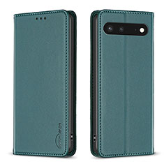 Leather Case Stands Flip Cover Holder B17F for Google Pixel 7 5G Green