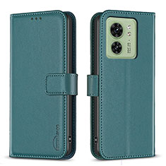 Leather Case Stands Flip Cover Holder B17F for Motorola Moto Edge (2023) 5G Green