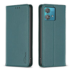 Leather Case Stands Flip Cover Holder B17F for Motorola Moto Edge 40 Neo 5G Green