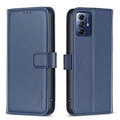 Leather Case Stands Flip Cover Holder B17F for Motorola Moto G Play Gen 2 Blue