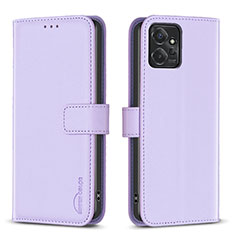 Leather Case Stands Flip Cover Holder B17F for Motorola Moto G Power 5G (2023) Clove Purple