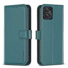 Leather Case Stands Flip Cover Holder B17F for Motorola Moto G Power 5G (2023) Green