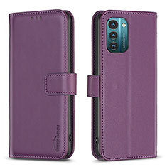 Leather Case Stands Flip Cover Holder B17F for Nokia G11 Purple