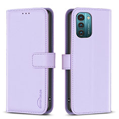 Leather Case Stands Flip Cover Holder B17F for Nokia G21 Clove Purple