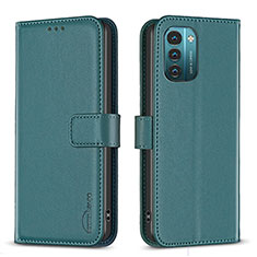 Leather Case Stands Flip Cover Holder B17F for Nokia G21 Green