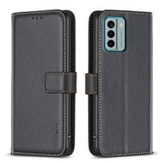 Leather Case Stands Flip Cover Holder B17F for Nokia G22 Black