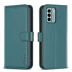 Leather Case Stands Flip Cover Holder B17F for Nokia G22 Green