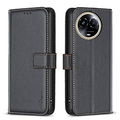 Leather Case Stands Flip Cover Holder B17F for Realme V50s 5G Black