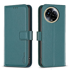 Leather Case Stands Flip Cover Holder B17F for Realme V50s 5G Green