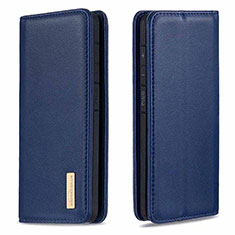 Leather Case Stands Flip Cover Holder B17F for Samsung Galaxy A30S Blue