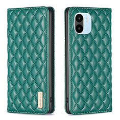 Leather Case Stands Flip Cover Holder B19F for Xiaomi Poco C51 Green