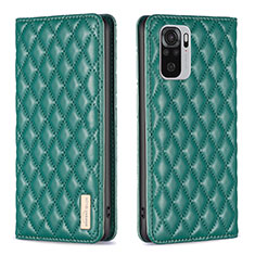 Leather Case Stands Flip Cover Holder B19F for Xiaomi Poco M5S Green