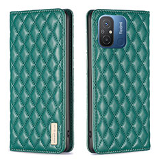 Leather Case Stands Flip Cover Holder B19F for Xiaomi Redmi 11A 4G Green