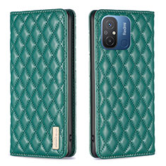 Leather Case Stands Flip Cover Holder B19F for Xiaomi Redmi 12C 4G Green