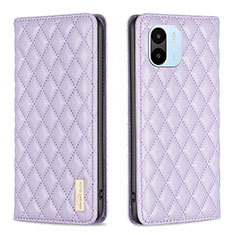 Leather Case Stands Flip Cover Holder B19F for Xiaomi Redmi A1 Purple