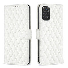 Leather Case Stands Flip Cover Holder B19F for Xiaomi Redmi Note 11 4G (2022) White