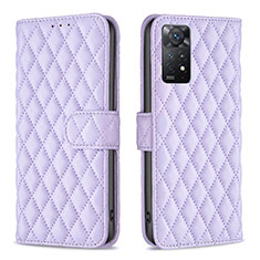 Leather Case Stands Flip Cover Holder B19F for Xiaomi Redmi Note 12 Pro 4G Purple